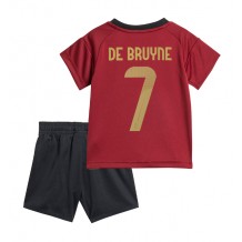 Belgien Kevin De Bruyne #7 Hemmatröja Barn EM 2024 Kortärmad (+ Korta byxor)